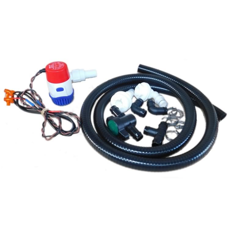 Backup Pump - Rule 25DA bilge pump 12 V, 500 GPH - with hose and fittings